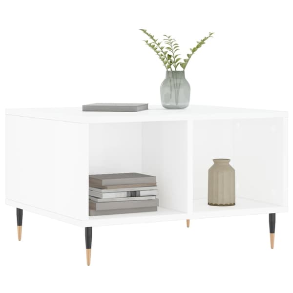 vidaXL Soffbord vit högglans 60x50x36,5 cm konstruerat trä
