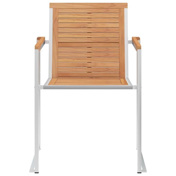 vidaXL Trädgårdsstolar med dynor 8 st massiv teak