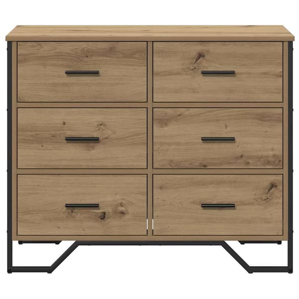 vidaXL Kommode med skuff 2 pcs Artisan Eik 91 x 35,5 x 74,5 cm