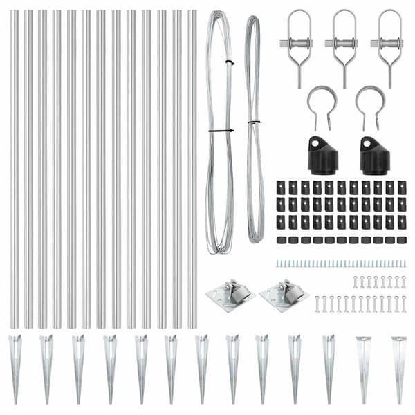 vidaXL Stängselstolpe 13 pcs Silver Stål