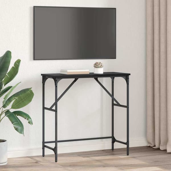 vidaXL Konsollbord Svart Eik 75 x 32 x 75 cm Konstruert tre