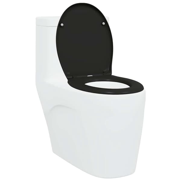 vidaXL Svart Plast Standard Toalettsits Oval Modern