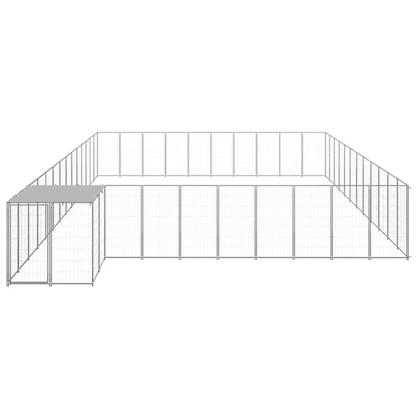 vidaXL Hundgård silver 37,51 m² stål