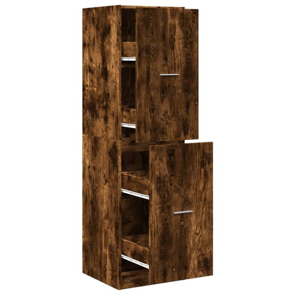 vidaXL Apotekskap røkt eik 40x41x144,5 cm konstruert tre