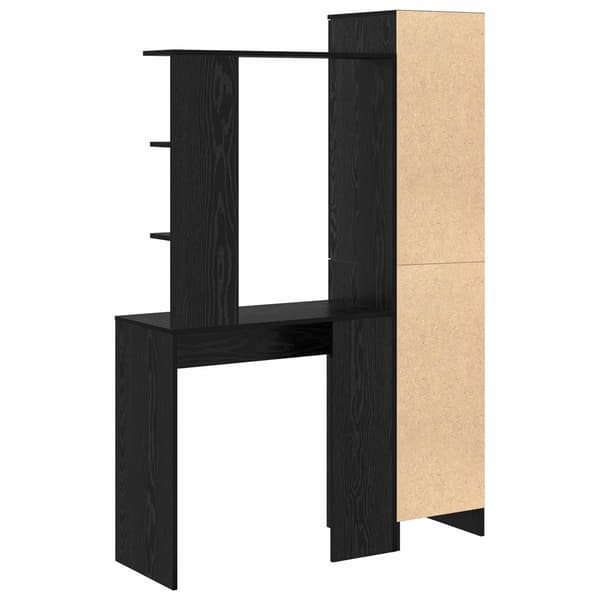 vidaXL Skrivebord 2 pcs Svart Eik