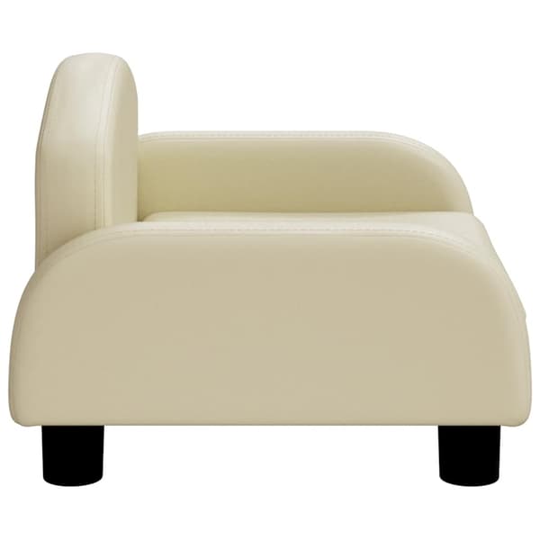 vidaXL Barnsoffa gräddvit 50x40x30 cm konstläder