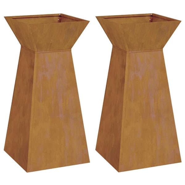 vidaXL Søyleplanter 2 pcs sølv 35 x 35 x 73 cm