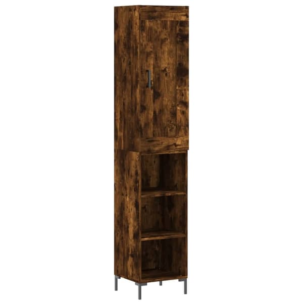 vidaXL Highboard røkt eik 34,5x34x180 cm konstruert tre