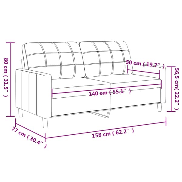 vidaXL 2-sitssoffa Grädde 140 cm konstläder