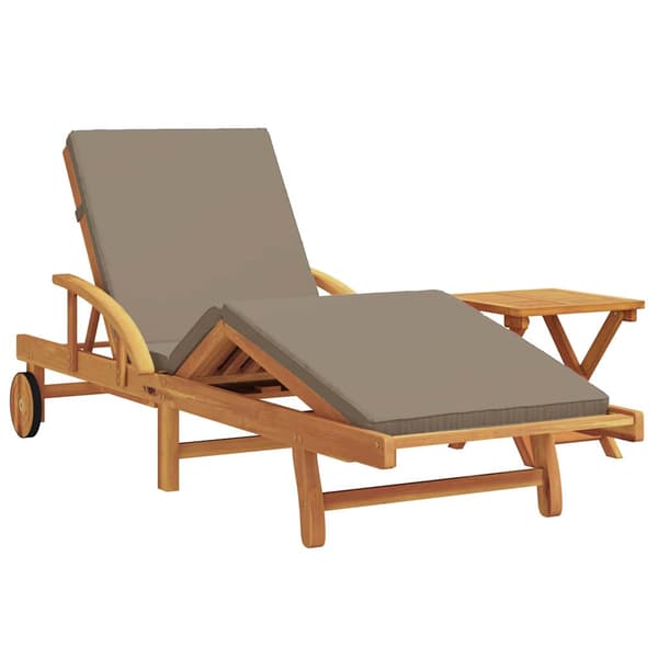 vidaXL Solstol 2 pcs Gråbrun 200 x 67 x 84 cm Solid akasietre