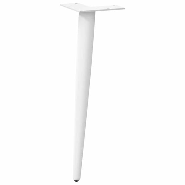 vidaXL Soffbordsben konisk form 4 st vit 30-31 cm stål