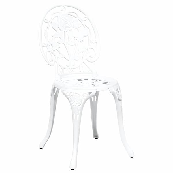 vidaXL Trädgårdsbistroset 3 delar Vit Aluminium