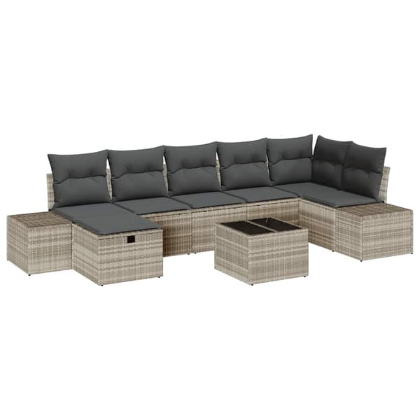 vidaXL Soffset med kudde 8 pcs konstrotting