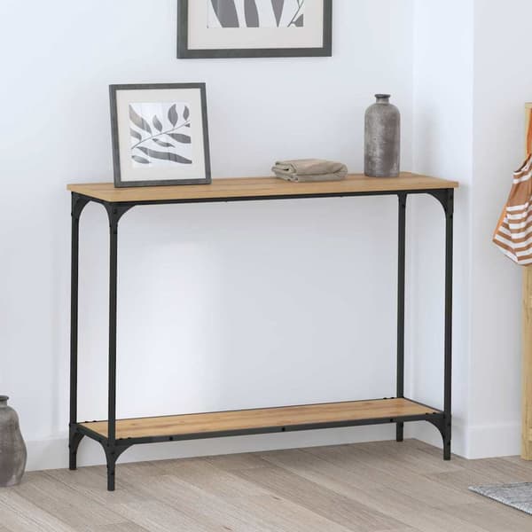 vidaXL Konsollbord artisan eik 101 x 30.5 x 75 cm Konstruert tre