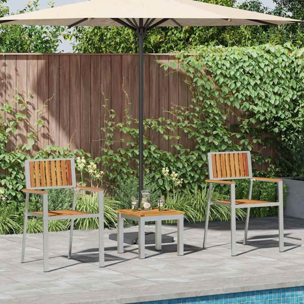vidaXL Hage Spisegruppe 3 pcs Brun Solid akasietre