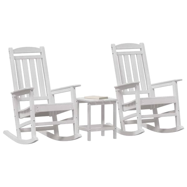 vidaXL Gyngestol 3 pcs Hvit Polyethylen