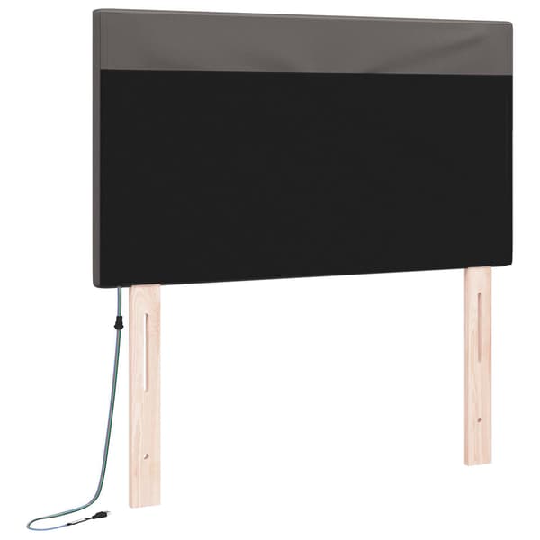 vidaXL LED huvuddyna Grå 90 cm Konstläder