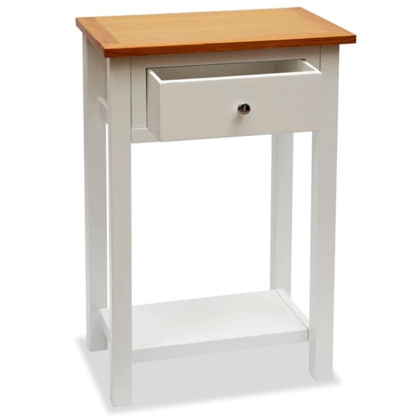 vidaXL Endebord 50x32x75 cm heltre eik