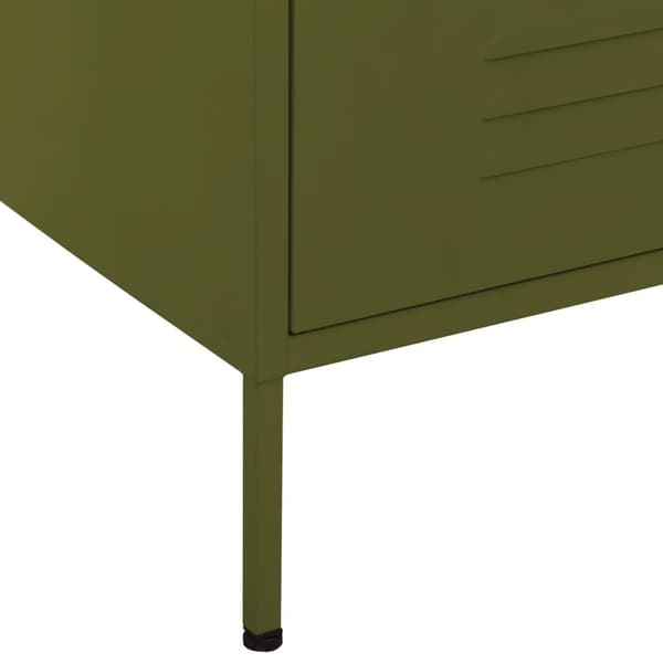 vidaXL Kommode olivengrønn 80x35x101,5 cm stål