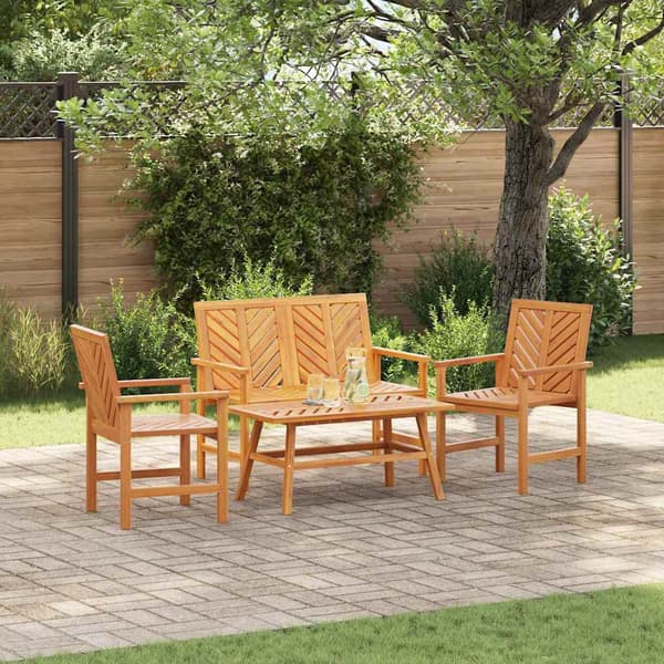 vidaXL Hage lounge sett 4 pcs Brun Solid akasietre