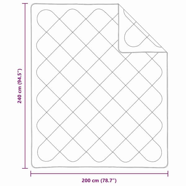 vidaXL Duntäcke Vit 240 x 200 x 5 cm Polyester