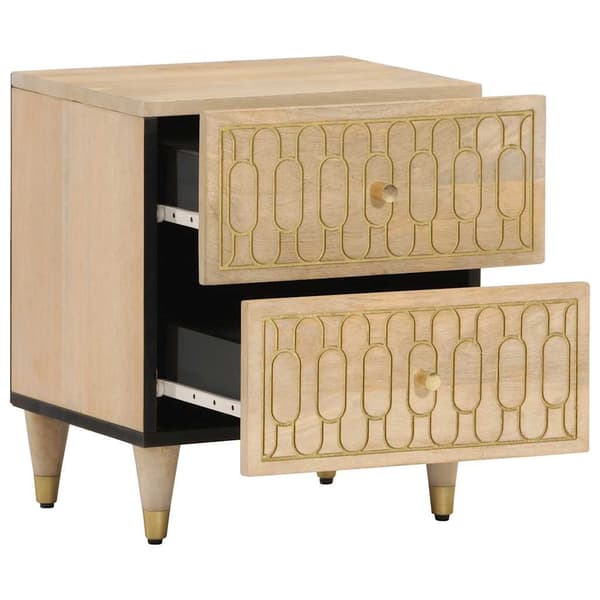 vidaXL Nattbord 2 stk 40x33x46 cm heltre mango