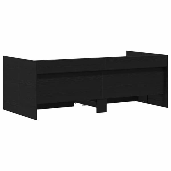 vidaXL Seng med hodegjerde Svart Eik 90 x 200 cm Konstruert tre