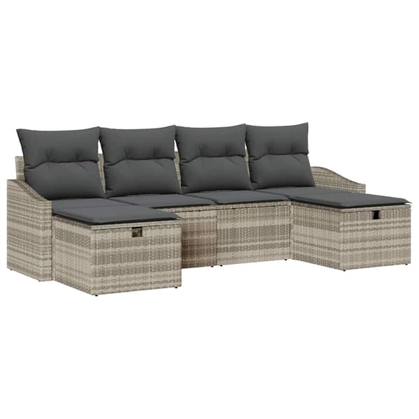 vidaXL Soffset med kudde 6 pcs konstrotting