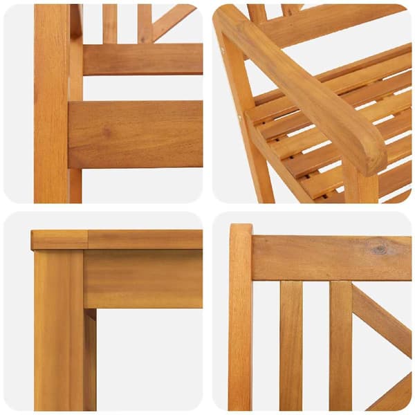 vidaXL Hage Spisegruppe 7 pcs Brun Solid akasietre