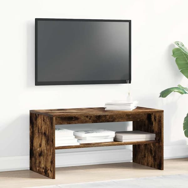 vidaXL TV-benk røkt eik 80x40x40 cm konstruert tre