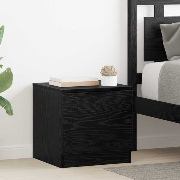 vidaXL Sengeskap 2 pcs Svart Eik 40 x 39 x 40cm Konstruert tre