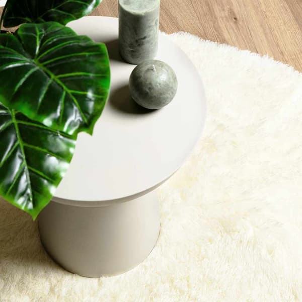 vidaXL Ryamatta med lång lugg NAVARRA gräddvit 200x200 cm polyester