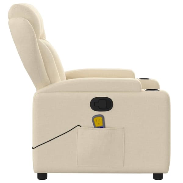 vidaXL Massagefåtölj gräddvit tyg