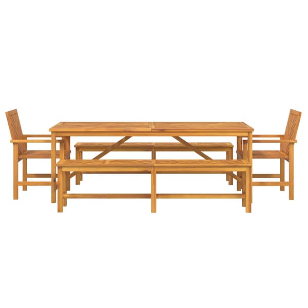 vidaXL Hage Spisegruppe 5 pcs Brun Solid akasietre