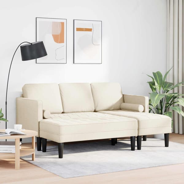 vidaXL Soffset med kudde 2 pcs Linne Polyester