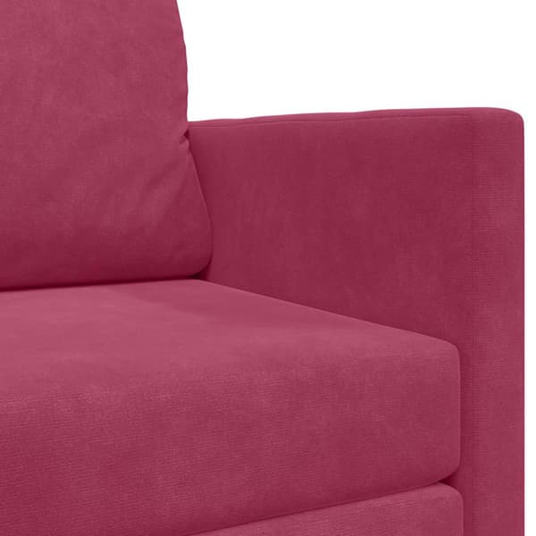 vidaXL Soffsäng 110cm Vinröd Sammet