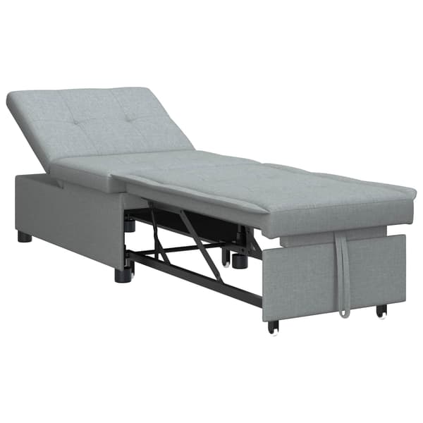 vidaXL Pull Out Sofa Bed Ljusgrå 194 x 50 x 82 cm tyg