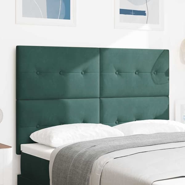 vidaXL LED Sänggavel Mörkgrön 80 cm Sammet
