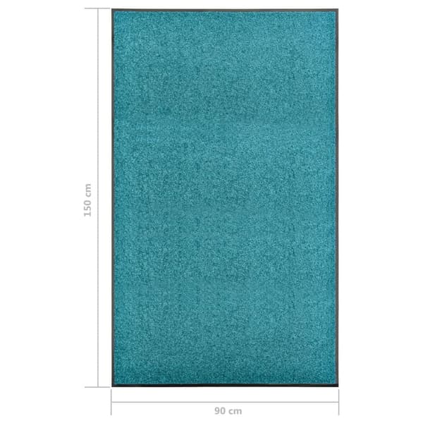 vidaXL Dørmatte vaskbar turkis 90x150 cm