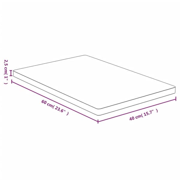 vidaXL Bordsskiva 40x60x2,5 cm bambu