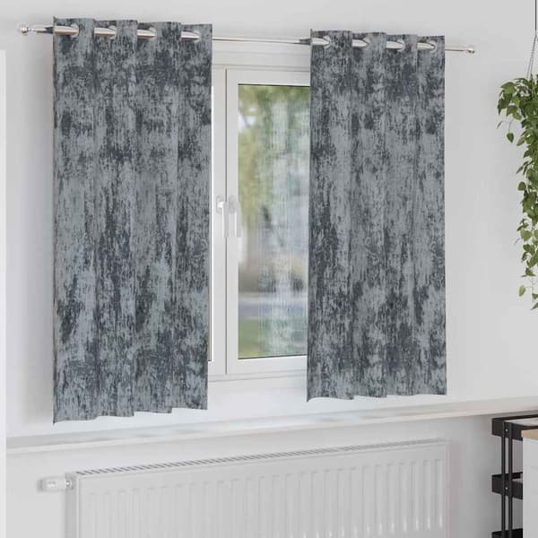 vidaXL Sammetsgardiner 2 pcs Silvergrå 175 x 140 cm Sammet
