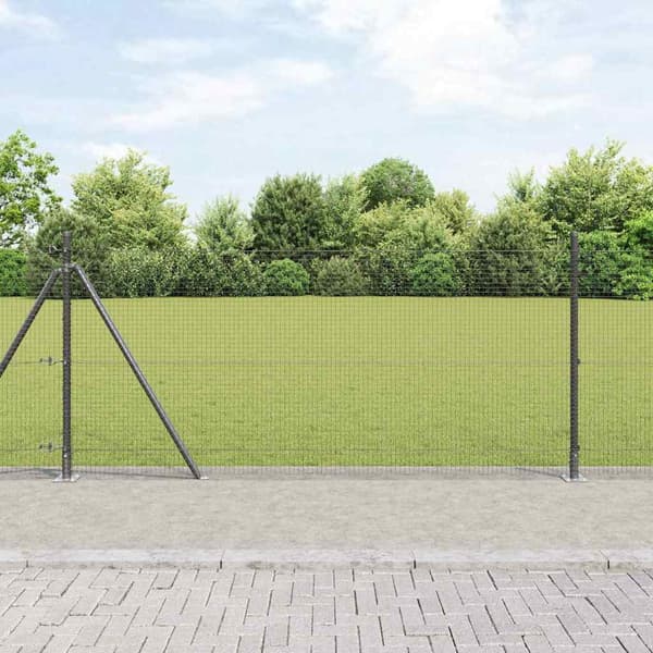 vidaXL Gjerde med innlegg. Grå 0.8 x 25 m Stål