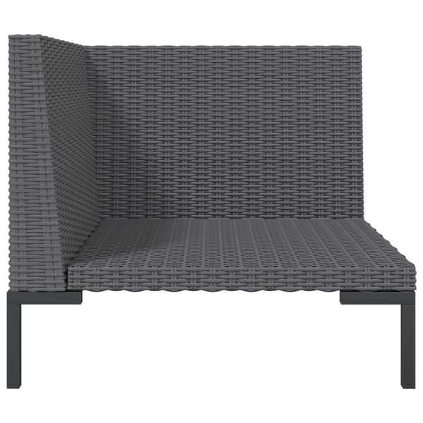 vidaXL Hagesofa med puter halvrund polyrotting