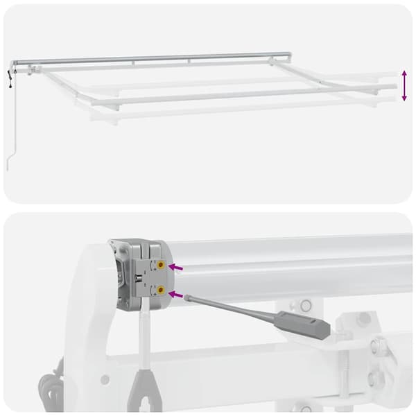 vidaXL Markisram Vit 3,5 x 2 m Metall