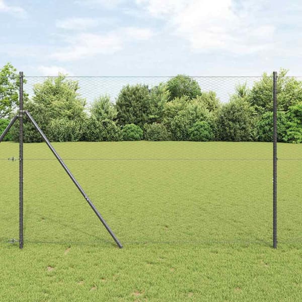 vidaXL Hexagonstängsel Grå 1,6 x 10 m PVC