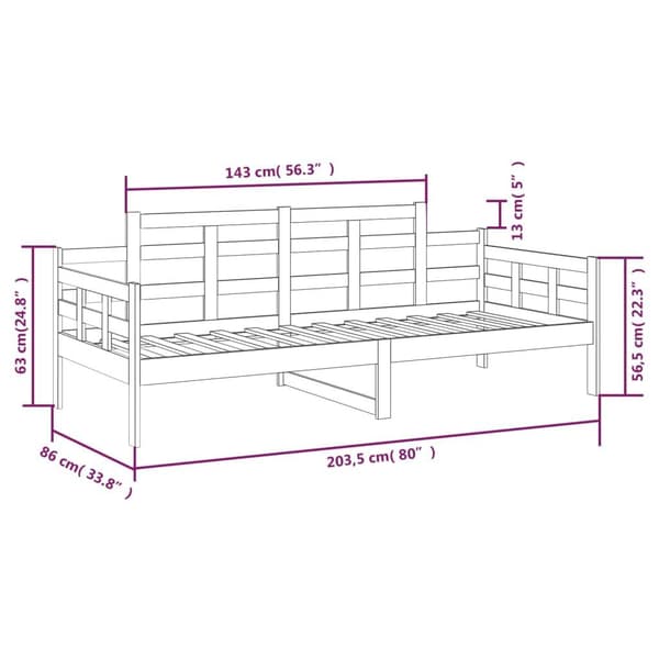 vidaXL Dagseng heltre furu 80x200 cm