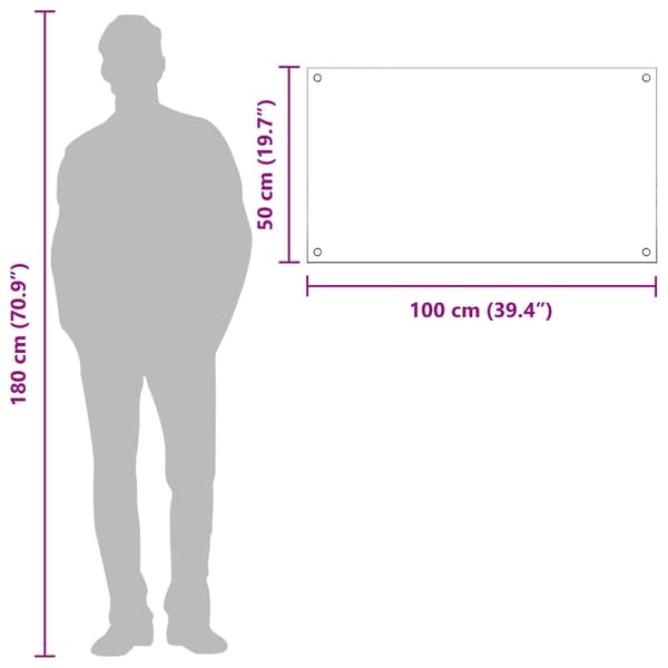 vidaXL Köksskydd Ljusgrå 100 x 50 cm härdat glas