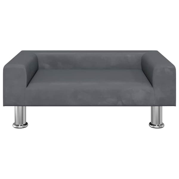 vidaXL Hundbädd mörkgrå 70x45x26,5 cm sammet