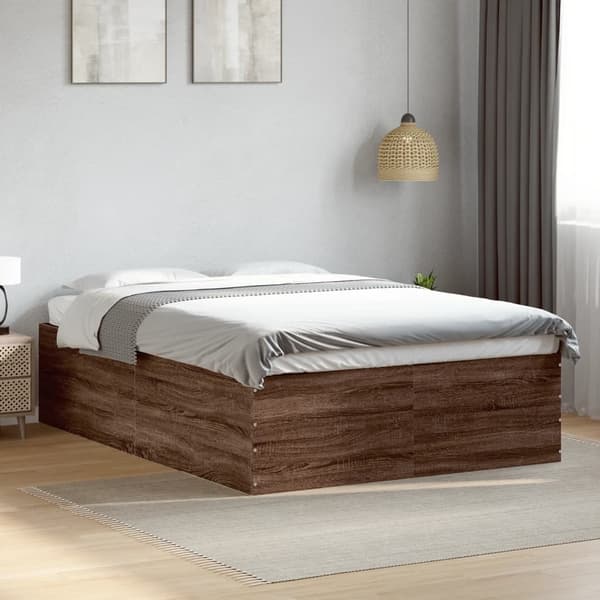 vidaXL Sengeramme brun eik 120x200 cm konstruert tre