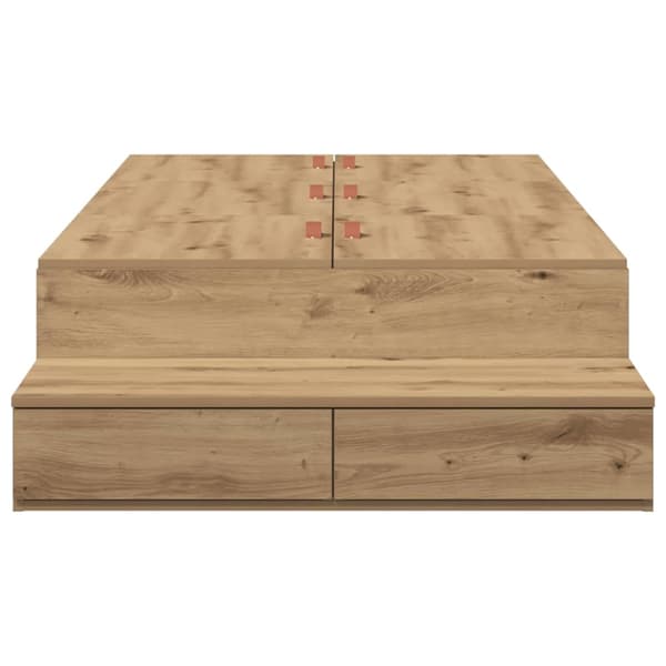 vidaXL Seng med lagring med skuff Artisan Eik 100 cm Konstruert tre